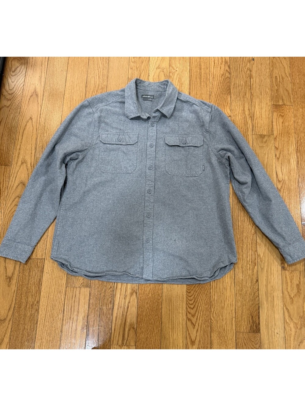 Size XL Men’s Eddie Bauer Chamois Gray Button Down Long Sleeve Flannel Gorpcore